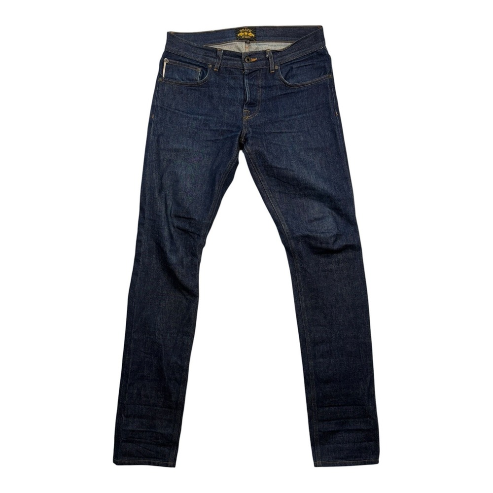 Brave Star Jeans Mens 31x34 Blue Selvedge Raw Denim USA Made Straight Slim Leg